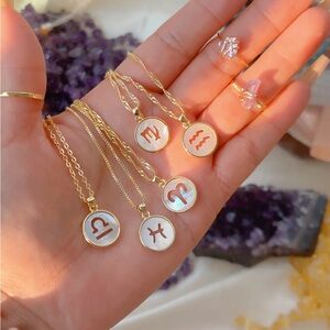 Pearl Zodiac Necklace- PICK IN LIVE SHOW